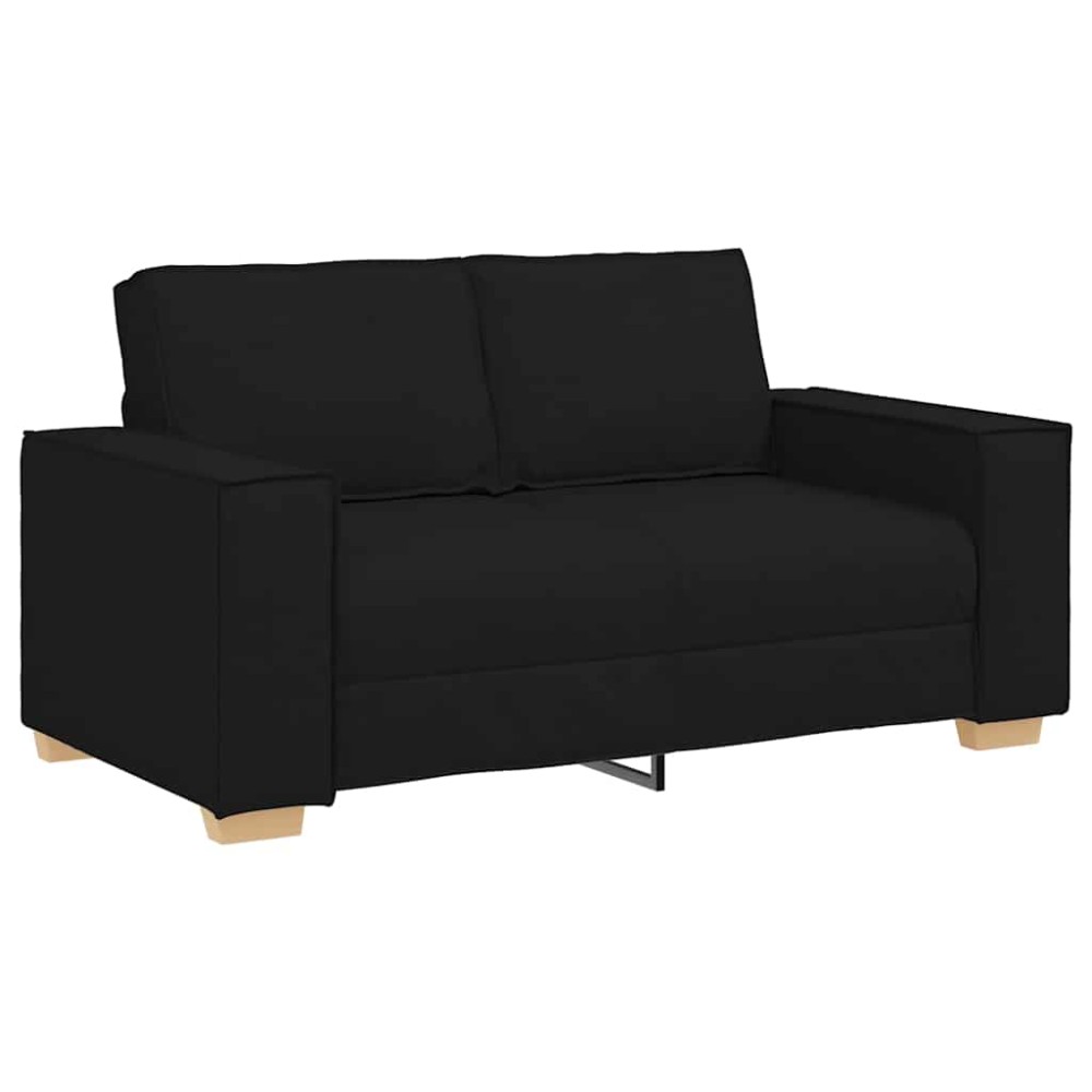 vidaXL Canapea cu 2 locuri, neagră, 120 cm, material textil