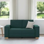 vidaXL Canapea cu 2 locuri, verde închis, 120 cm, material textil