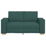 vidaXL Canapea cu 2 locuri, verde închis, 120 cm, material textil