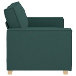 vidaXL Canapea cu 2 locuri, verde închis, 120 cm, material textil