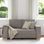 vidaXL Canapea cu 2 locuri, gri taupe, 120 cm, material textil