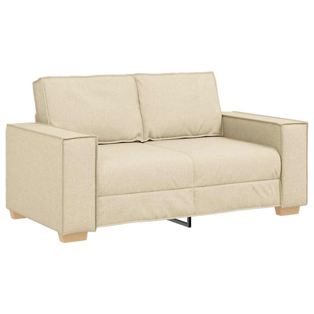 vidaXL Canapea cu 2 locuri, crem, 120 cm, material textil