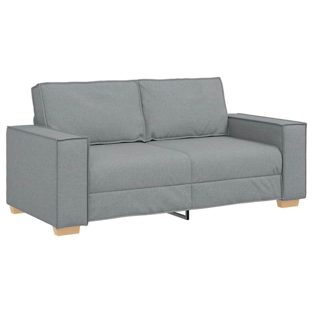 vidaXL Canapea cu 2 locuri, gri deschis, 140 cm, material textil