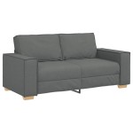 vidaXL Canapea cu 2 locuri, gri închis, 140 cm, material textil