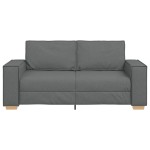 vidaXL Canapea cu 2 locuri, gri închis, 140 cm, material textil