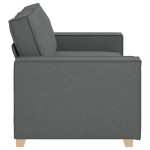 vidaXL Canapea cu 2 locuri, gri închis, 140 cm, material textil