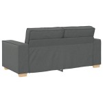 vidaXL Canapea cu 2 locuri, gri închis, 140 cm, material textil