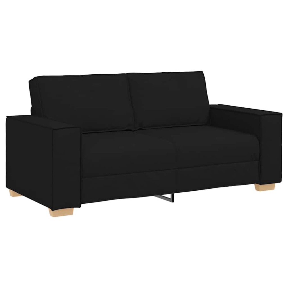 vidaXL Canapea cu 2 locuri, neagră, 140 cm, material textil