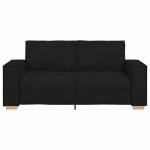 vidaXL Canapea cu 2 locuri, neagră, 140 cm, material textil vidaXL Canapea cu 2 locuri, neagră, 140 cm, material textil