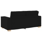vidaXL Canapea cu 2 locuri, neagră, 140 cm, material textil vidaXL Canapea cu 2 locuri, neagră, 140 cm, material textil
