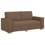 vidaXL Canapea cu 2 locuri, maro, 140 cm, material textil vidaXL Canapea cu 2 locuri, maro, 140 cm, material textil