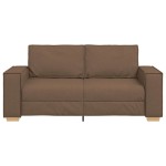 vidaXL Canapea cu 2 locuri, maro, 140 cm, material textil vidaXL Canapea cu 2 locuri, maro, 140 cm, material textil