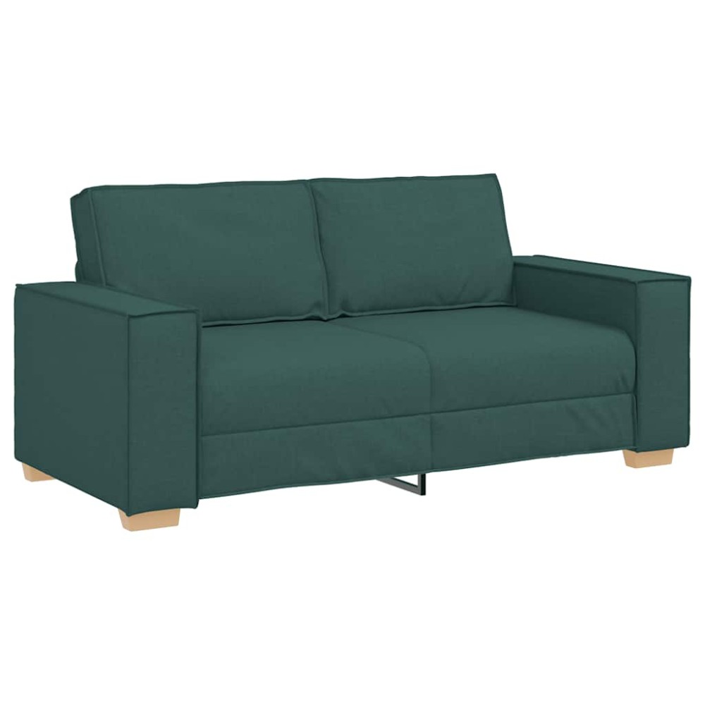 vidaXL Canapea cu 2 locuri, verde închis, 140 cm, material textil