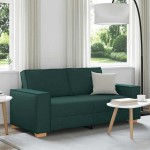 vidaXL Canapea cu 2 locuri, verde închis, 140 cm, material textil vidaXL Canapea cu 2 locuri, verde închis, 140 cm, material textil