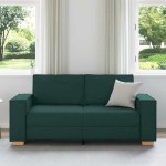 vidaXL Canapea cu 2 locuri, verde închis, 140 cm, material textil vidaXL Canapea cu 2 locuri, verde închis, 140 cm, material textil