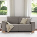 vidaXL Canapea cu 2 locuri, gri taupe, 140 cm, material textil