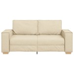 vidaXL Canapea cu 2 locuri, crem, 140 cm, material textil vidaXL Canapea cu 2 locuri, crem, 140 cm, material textil