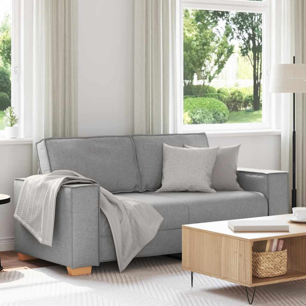 vidaXL Canapea cu 2 locuri, gri nor, 140 cm, material textil