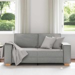 vidaXL Canapea cu 2 locuri, gri nor, 140 cm, material textil