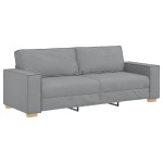 vidaXL Canapea cu 3 locuri, gri deschis, 180 cm, material textil