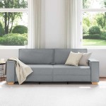 vidaXL Canapea cu 3 locuri, gri deschis, 180 cm, material textil