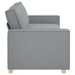 vidaXL Canapea cu 3 locuri, gri deschis, 180 cm, material textil
