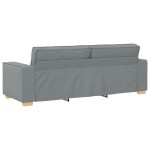 vidaXL Canapea cu 3 locuri, gri deschis, 180 cm, material textil