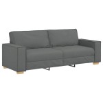 vidaXL Canapea cu 3 locuri, gri închis, 180 cm, material textil vidaXL Canapea cu 3 locuri, gri închis, 180 cm, material textil