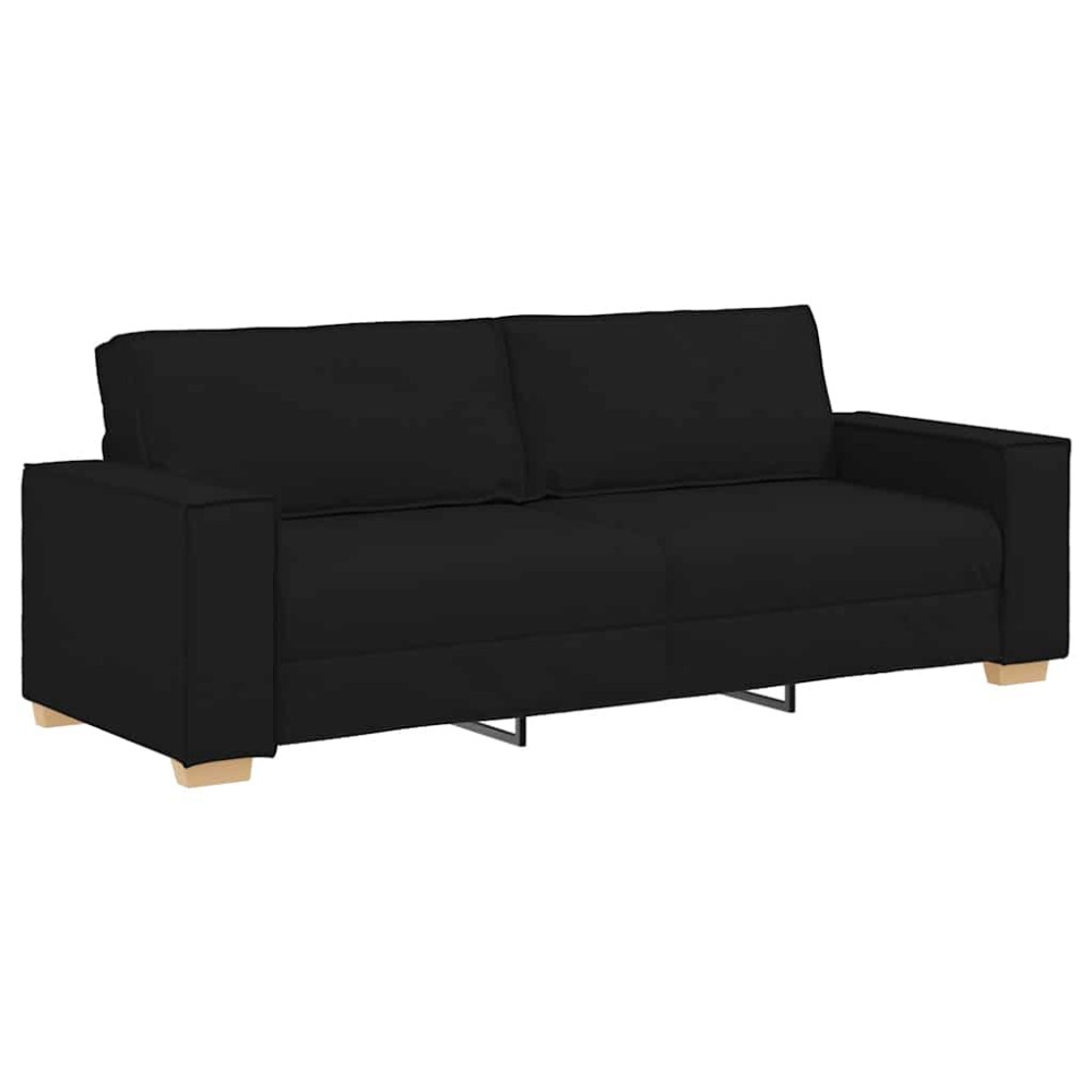 vidaXL Canapea cu 3 locuri, neagră, 180 cm, material textil