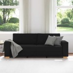 vidaXL Canapea cu 3 locuri, neagră, 180 cm, material textil