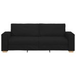 vidaXL Canapea cu 3 locuri, neagră, 180 cm, material textil