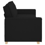 vidaXL Canapea cu 3 locuri, neagră, 180 cm, material textil