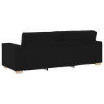 vidaXL Canapea cu 3 locuri, neagră, 180 cm, material textil