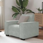 vidaXL Canapea scaun gri deschis 60 cm catifea