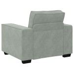 vidaXL Canapea scaun gri deschis 60 cm catifea