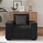 vidaXL Canapea scaun negru 60 cm catifea