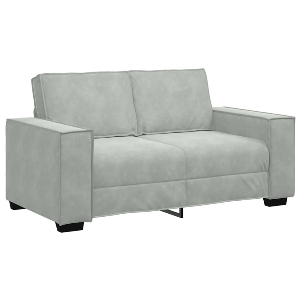 vidaXL Canapea cu 2 locuri, gri deschis, 120 cm, catifea