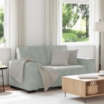vidaXL Canapea cu 2 locuri, gri deschis, 120 cm, catifea