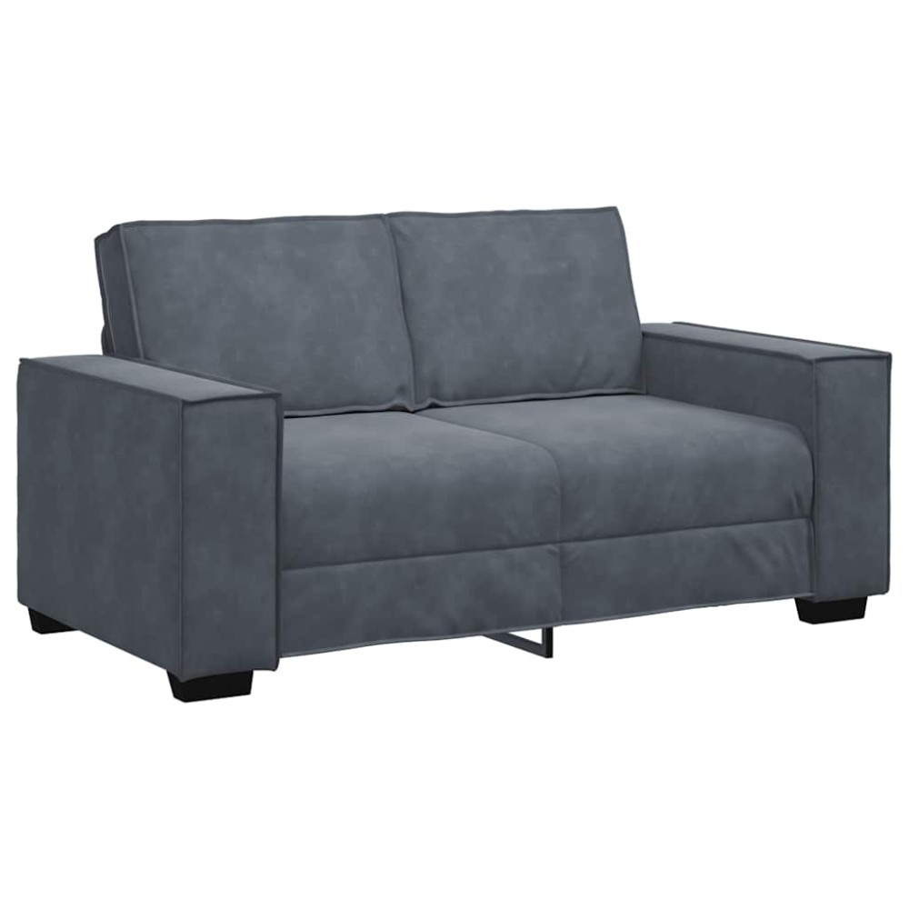 vidaXL Canapea cu 2 locuri, gri închis, 120 cm, catifea
