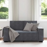 vidaXL Canapea cu 2 locuri, gri închis, 120 cm, catifea vidaXL Canapea cu 2 locuri, gri închis, 120 cm, catifea