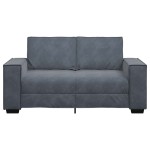vidaXL Canapea cu 2 locuri, gri închis, 120 cm, catifea vidaXL Canapea cu 2 locuri, gri închis, 120 cm, catifea