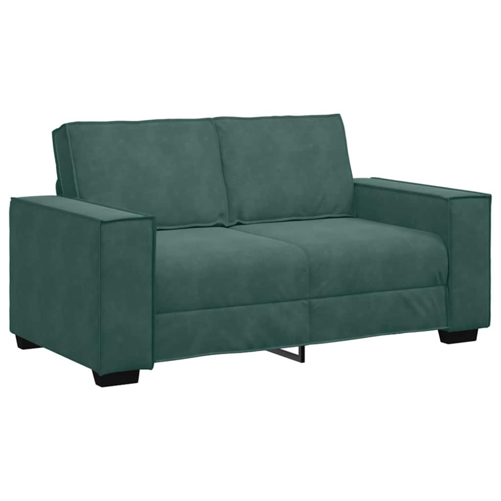 vidaXL Canapea cu 2 locuri, verde închis, 120 cm, catifea
