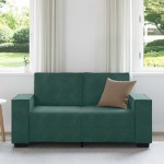 vidaXL Canapea cu 2 locuri, verde închis, 120 cm, catifea