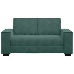 vidaXL Canapea cu 2 locuri, verde închis, 120 cm, catifea