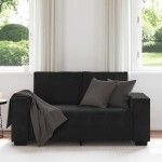 vidaXL Canapea cu 2 locuri, negru, 120 cm, catifea