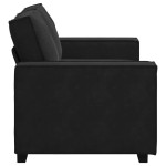 vidaXL Canapea cu 2 locuri, negru, 120 cm, catifea