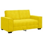 vidaXL Canapea cu 2 locuri, galben, 120 cm, catifea