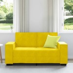 vidaXL Canapea cu 2 locuri, galben, 120 cm, catifea
