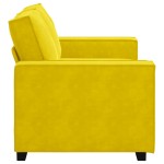 vidaXL Canapea cu 2 locuri, galben, 120 cm, catifea