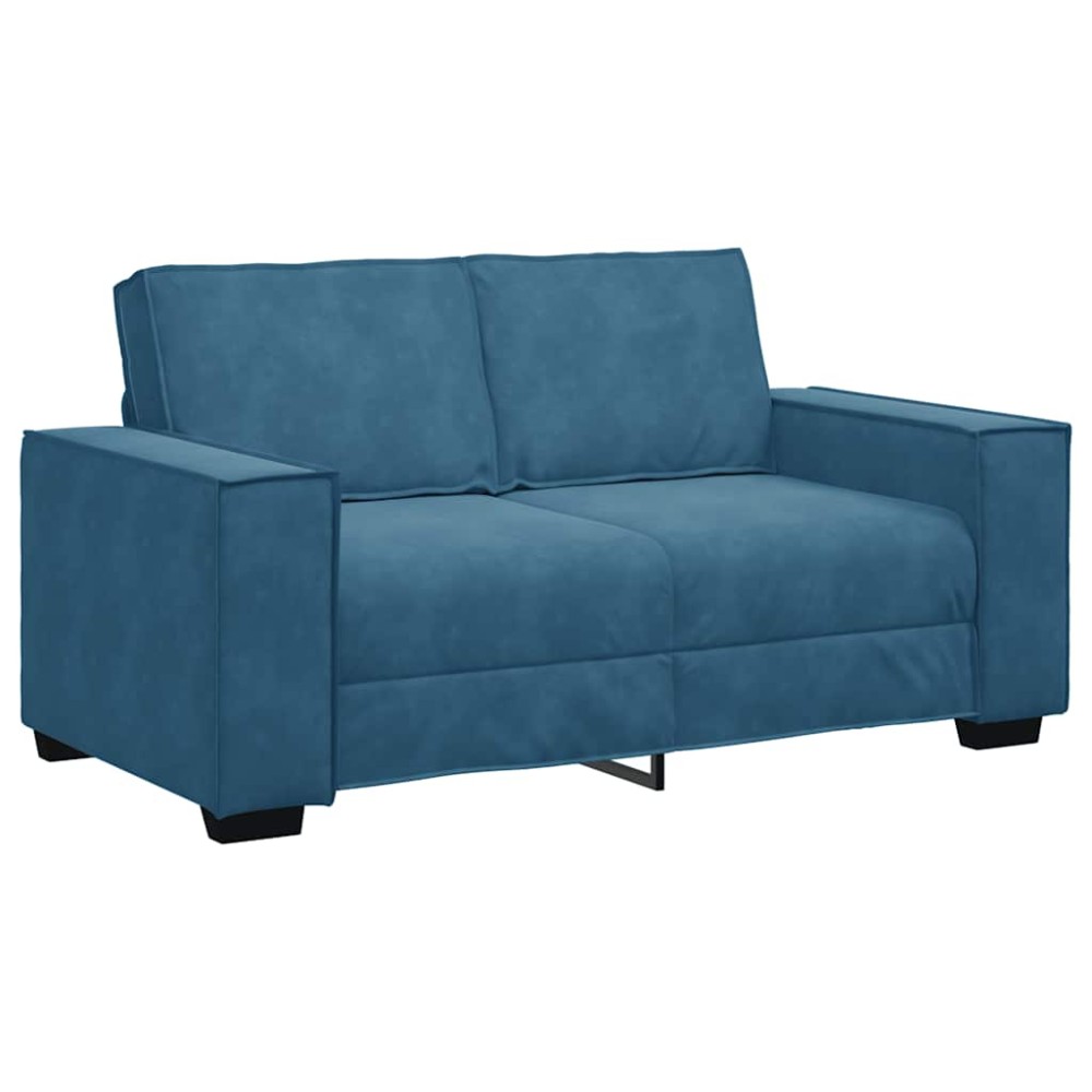 vidaXL Canapea cu 2 locuri, albastru, 120 cm, catifea